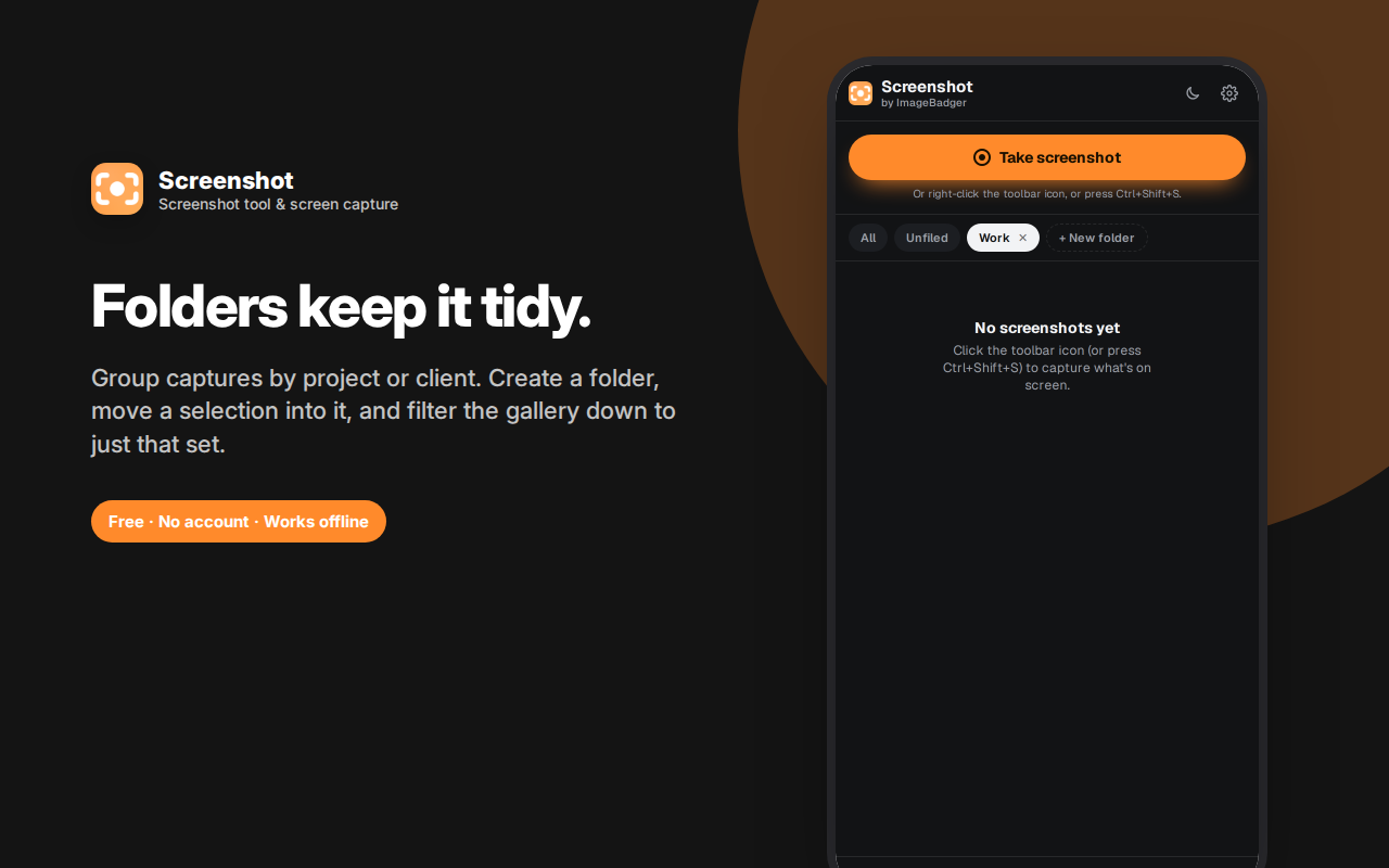 Folders keep it tidy. — Screenshot – Capture, Annotate & Save to PDF